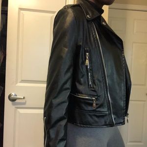 Black leather jacket